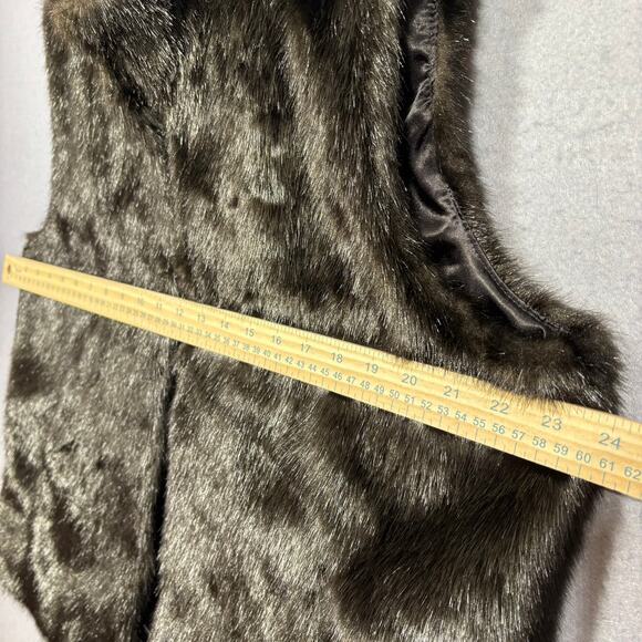 FDJ Faux Fur Vest Chocolate Brown XL Mob Wife Maximalist New Money Statement - Picture 5 of 5